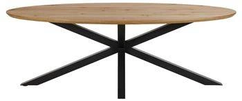 Jídelní stůl Heaven oválný 220 cm divoký dub dýha industriální na černých nohách