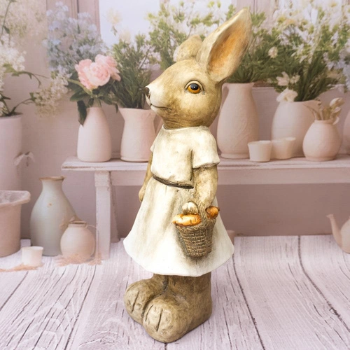 Intesi velikonoční figurka zajíčka v šatech 55 cm stojící dekorace do obýváku a jídelny