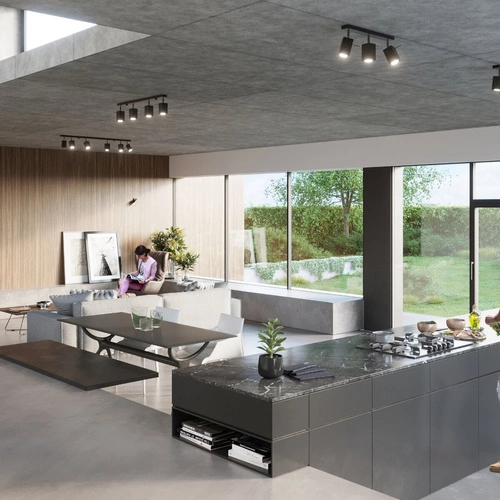 Stropní svítidlo černé Merida 3 moderní kovové do obýváku kuchyně a jídelny Sollux