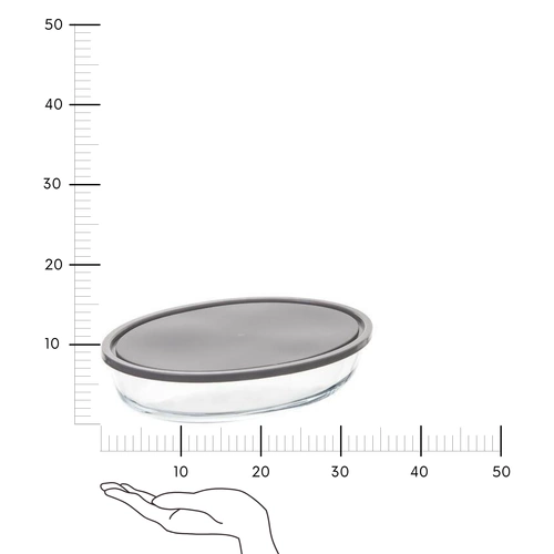 Oválná skleněná miska KeepEat s víkem