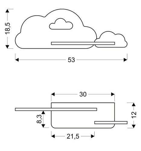 Nástěnné svítidlo Cloud lamp 5W LED 4000K iq kids white+pink