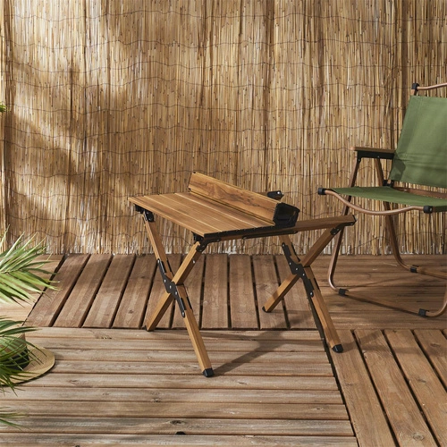 Skládací čtvercový konferenční stolek Mariposa moderní hnědý na zahradu a balkon Intesi