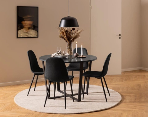 Čalouněná jídelní židle Celia černá moderní skandinávský styl Actona