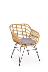 Ratanová židle Pavarisa boho s područkami do jídelny a obýváku přírodní Intesi