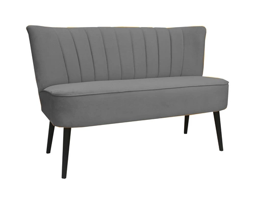 Moderní šedá dvoumístná pohovka Sally čalouněná do obývacího pokoje na vysokých nohách