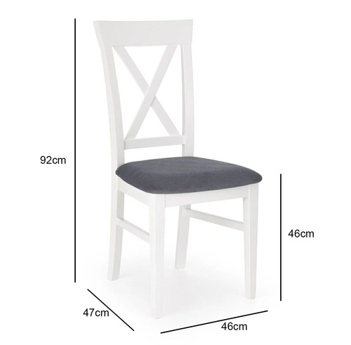 Dřevěná jídelní židle Gamo Intesi bílá a šedá čalouněná skandinávský styl