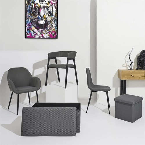 Čalouněná židle Craft Intesi šedá s područkami do jídelny a kuchyně moderní