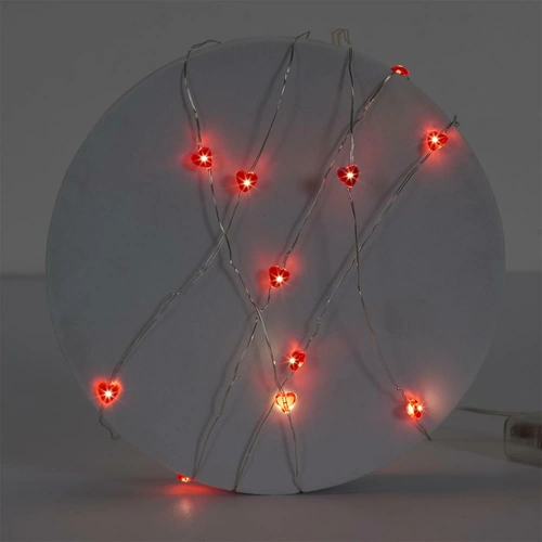 Intesi světelný LED řetěz Srdce na baterie do studentského pokoje 2,3 m