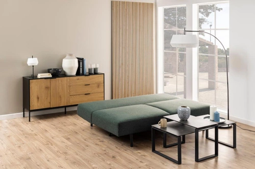 Rozkládací pohovka Malling pro 3 osoby zelený samet s funkcí spaní do obýváku moderní Actona