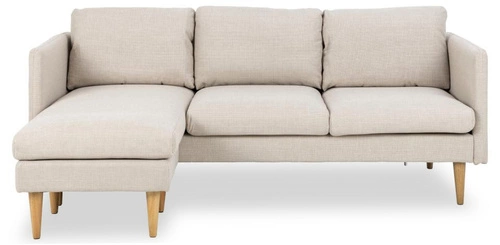 Rohová sedačka Milly béžová moderní skandinávská s otočným lenoškou do obýváku