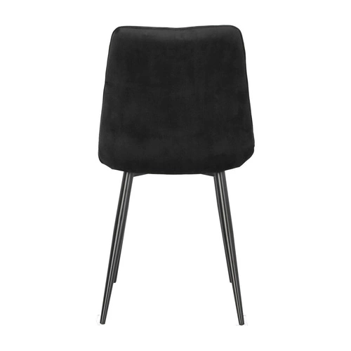 Čalouněná sametová židle PLAID černá do jídelny a obýváku na kovových nohách Intesi