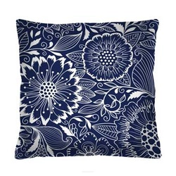 Dekorační sametový polštář Calc tmavě modrý antialergický do obýváku a ložnice