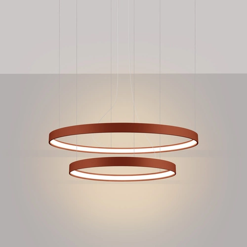 LED lustr RIO 2 červený moderní nastavitelný do obýváku, ložnice nebo nad stůl