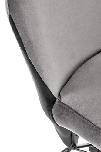 Čalouněná jídelní židle Marlene šedá sametová na lyžinách moderní do jídelny a obýváku