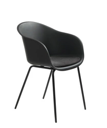 Jídelní židle Topley Arm Intesi černá čalouněná s područkami snadno čistitelná