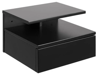 Závěsný noční stolek černý se zásuvkou 35 cm moderní Actona Ashlan do ložnice loft