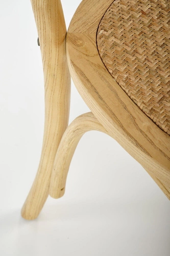 Dřevěná jídelní židle Renne z přírodního ratanu boho rustikální Intesi 89 cm