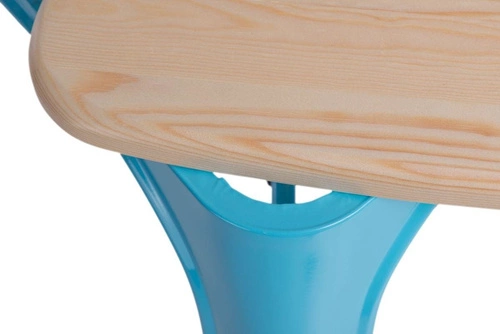 Jídelní židle Paris Arms Wood modrá kovová s područkami D2.DESIGN industriální