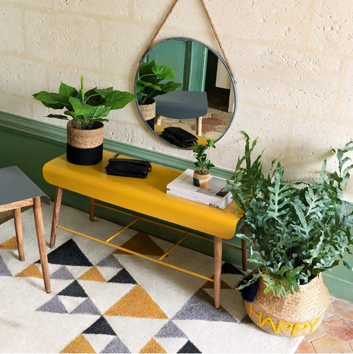 Kulaté zrcadlo Eden stříbrné 38 cm loftové na pásku do předsíně Atmosphera