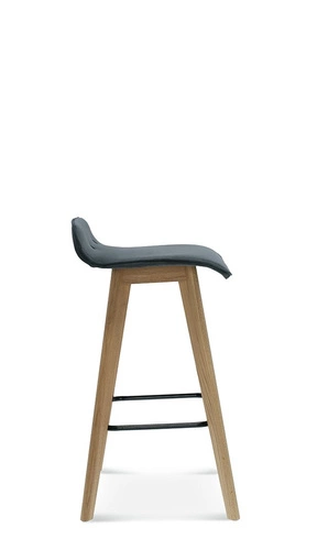 Čalouněný barový stoliček Fameg Cleo dub přírodní s opěrkou 75 cm moderní do kuchyně na míru