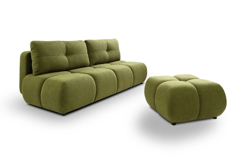 Rozkládací pohovka Flade s úložným prostorem a funkcí spaní, zelená, moderní do obýváku