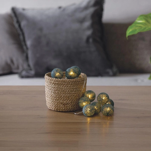 Bavlněná světelná girlanda Atmosphera LED na baterie do interiéru 255 cm 16 světýlek