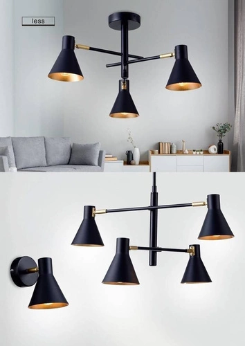 Nástěnné svítidlo Less černé matné moderní kovové nastavitelné do obýváku a ložnice CANDELLUX