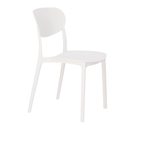 Bílá jídelní a zahradní židle z polypropylenu, snadno čistitelná, stohovatelná 5five