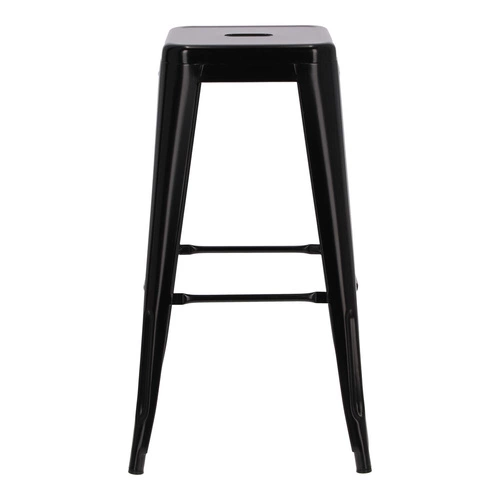 Barová stolička Paris 75 cm černá kovová bez opěradla do kuchyně a k ostrůvku inspirovaná Tolix industriální
