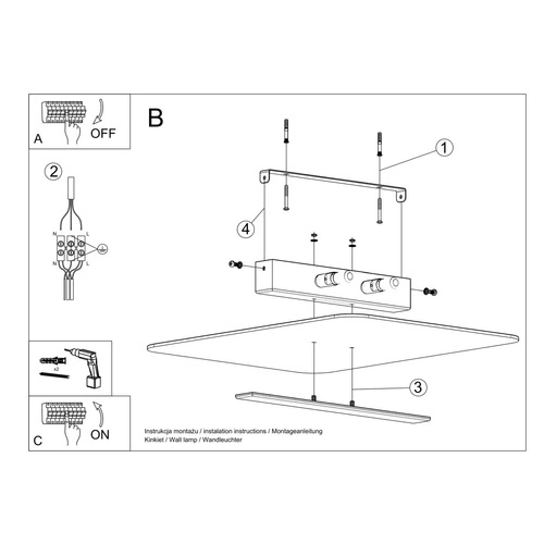 Moderní čtvercové skleněné stropní svítidlo AZALIA chrom Sollux do obýváku, kuchyně, ložnice