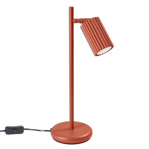 Moderní červená stolní lampa Karbon s nastavitelným stínidlem do pracovny Sollux Lighting