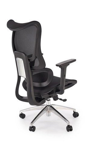 Ergonomická kancelářská židle Percas černá síťovaná otočná s nastavením Intesi do kanceláře