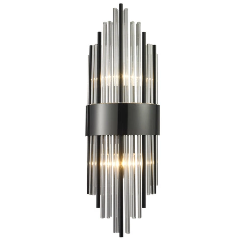 Nástěnné svítidlo DRACO černé 60 cm moderní do obýváku a ložnice sklo kov