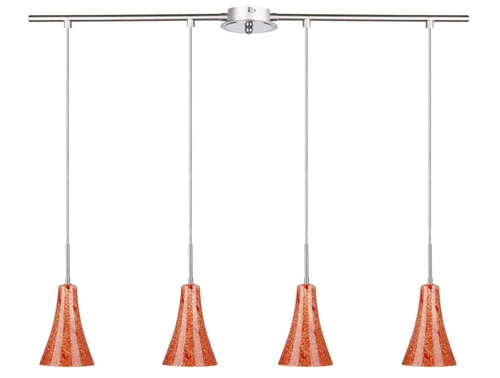 Závěsné svítidlo Rufi moderní skleněné oranžové 4bodové do obýváku a jídelny