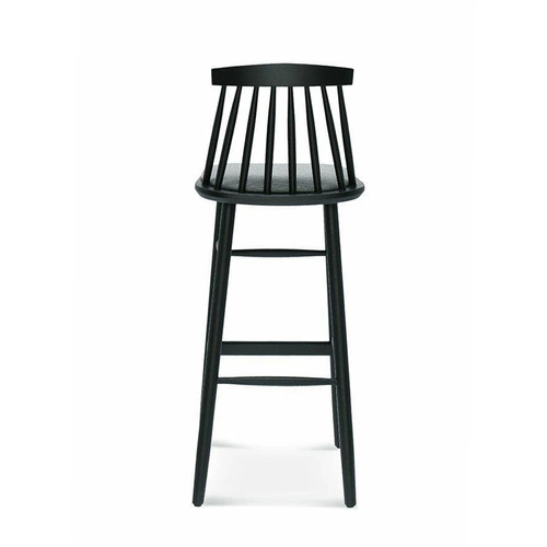 Dřevěný barový stoliček s opěrkou Fameg BST-5910 čalouněný na míru do rustikální kuchyně