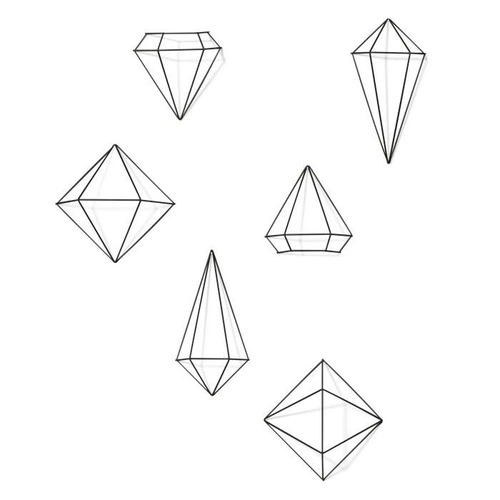 Kovová nástěnná dekorace Prisma Black Umbra geometrická černá ozdoba do obýváku