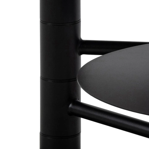 Kulatý konferenční stolek Lahti bílý mramor a černý kov moderní 3úrovňový do obýváku