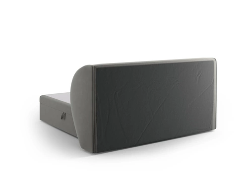 Čalouněná postel Miley šedý samet 140x200 s úložným prostorem moderní do ložnice