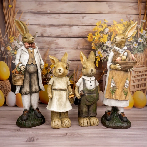 Intesi Velikonoční dekorativní zajíc ve fraku 80 cm ozdoba na komodu nebo do obýváku