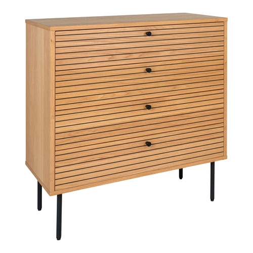 Kyoto skandinávní komoda se zásuvkami dub dýha do obýváku 80 cm