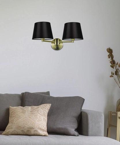 Nástěnné svítidlo Ibis patina lampa 2x40W E14 stínidlo černé