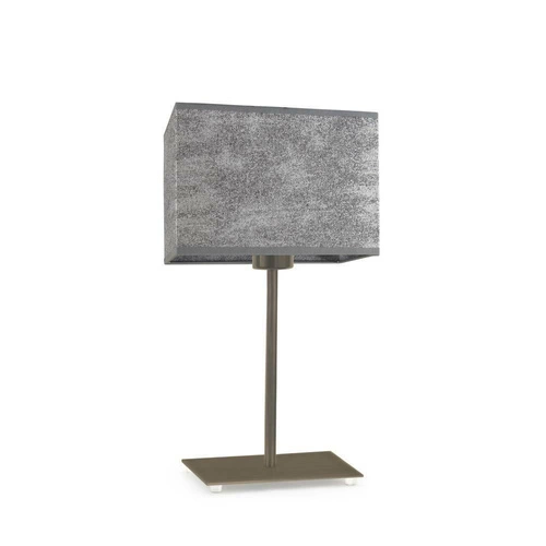 Noční lampa AMALFI moderní šedá s textilním stínidlem do ložnice nebo obýváku staré zlato 40 cm