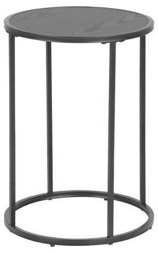 Kulatý černý konferenční stolek Seaford 40 cm moderní kovový do obýváku Actona