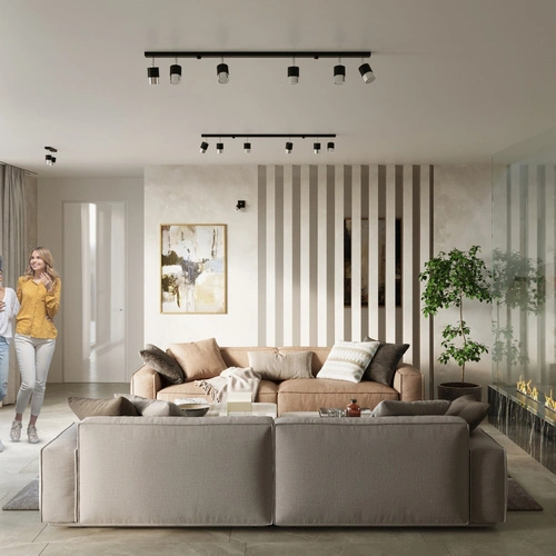 Stropní svítidlo NERO 2 černý chrom moderní loft do kuchyně a obýváku Sollux