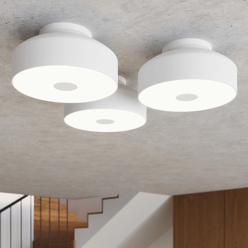 Stropní svítidlo OMIQ bílé kulaté moderní do obýváku a ložnice SOLLUX 30 cm