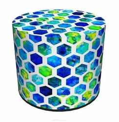 Voděodolný zahradní puf Hexa Intesi kulatý moderní na zahradu i balkon 40 cm