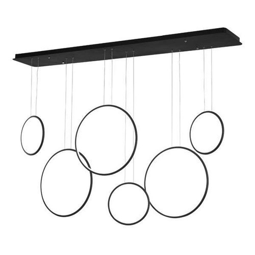 Moderní stropní LED lustr Altavola Design Kruhy černý, nastavitelný, do obývacího pokoje, 180 cm