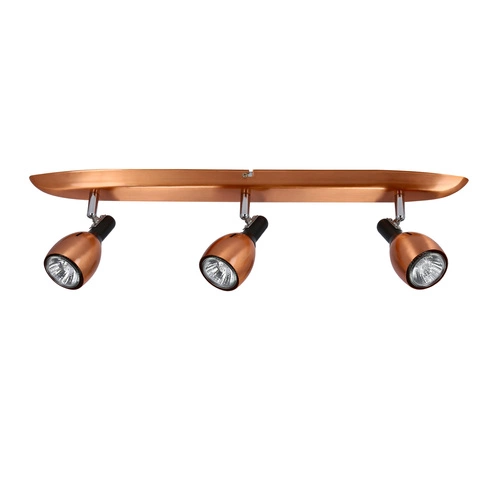 Stropní svítidlo Cross měděné 3bodové nastavitelné do obýváku, kuchyně a jídelny