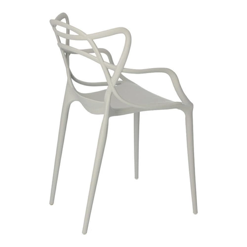 Jídelní židle Lexi šedá inspirovaná Master chair moderní, stohovatelná, s područkami