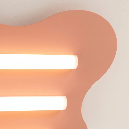 Moderní kovový LED stropní svítidlo KLOVER v broskvové barvě do obývacího pokoje